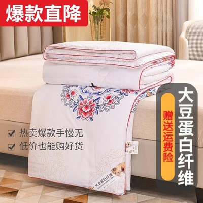 大豆纤维被子冬被春秋被加厚保暖宿舍棉被芯四季通用单双人棉被褥