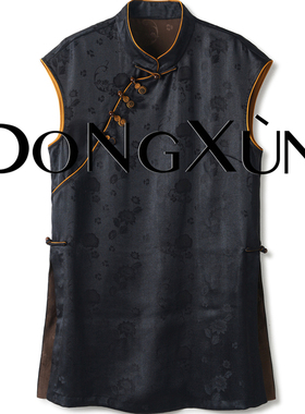 【花想容】桑蚕丝香云纱满分真丝桑波段套头长款上衣DX25AS130