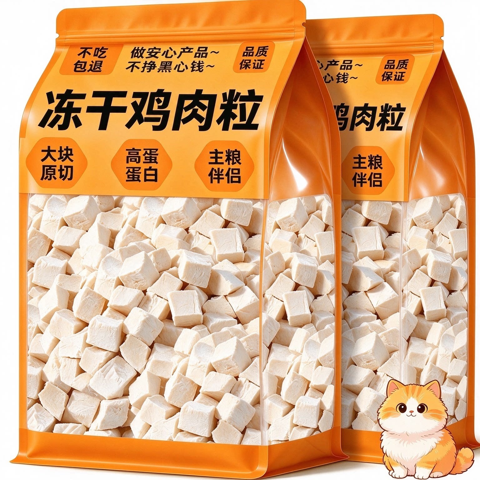 冻干鸡肉粒猫咪零食增肥磨牙洁齿