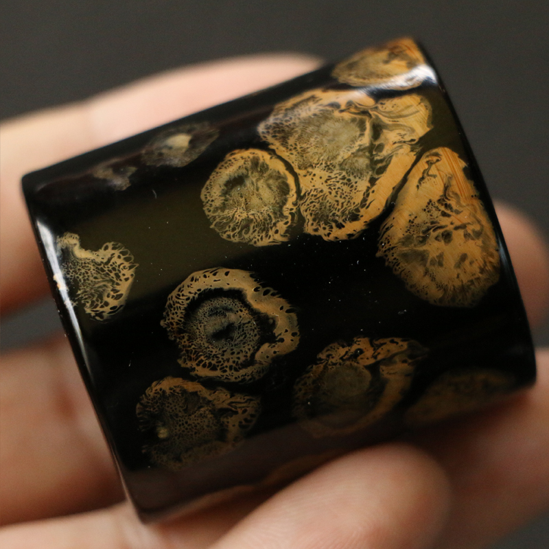 漆器非遗纯手工植物提起大漆生漆工艺榉木内胎茶道茶具零配盖置