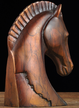 美式黄铜马头摆件软装家居饰品客厅办公室创意装饰艺术品玄关摆设