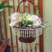 复古手提花篮编织藤编公主花童篮花艺插花古风汉服走秀舞蹈篮