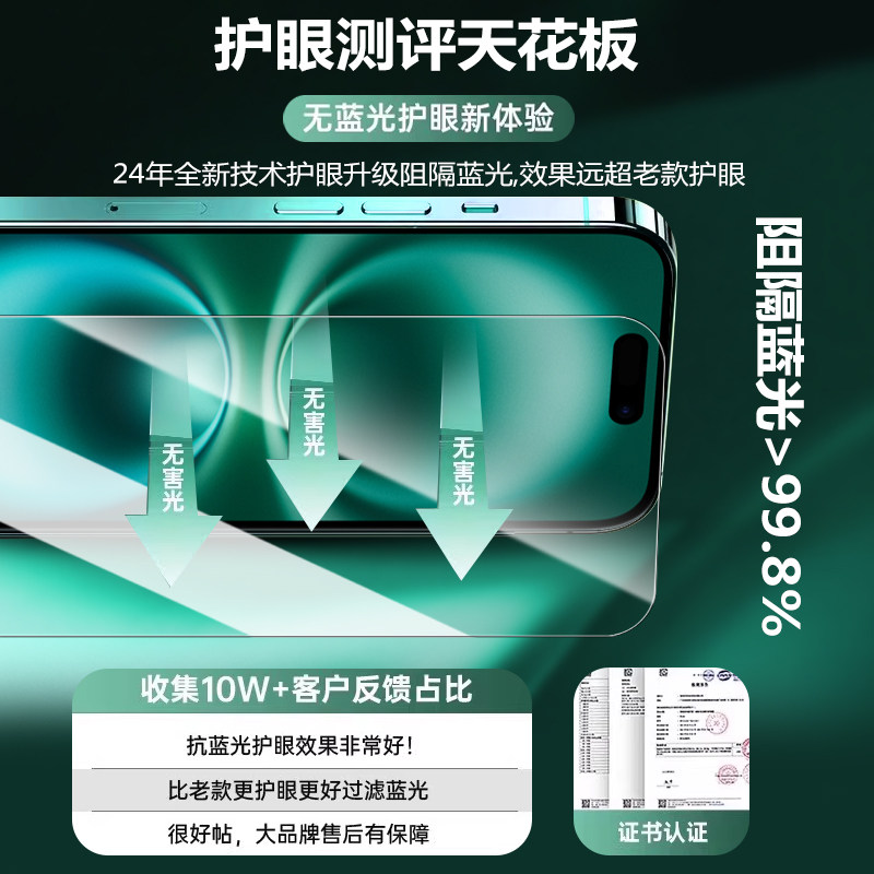 苹果钢化膜全屏防窥无纹膜