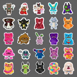 拽萌小怪兽装 Monster个性 饰手机电脑ipad水杯充电宝行李箱防水文具贴画 Ugly 50张fuggler可爱卡通贴纸Funny