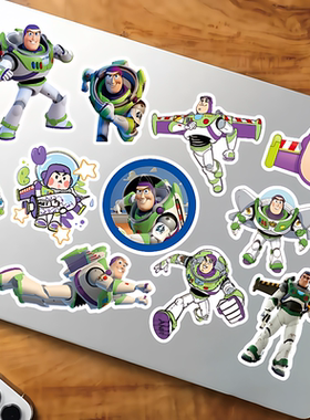 50张buzz巴斯光年宇航员趣味贴纸diy手机电脑笔记本充电宝儿童行李箱水杯ipad桌面冰箱自行车文具防水贴画