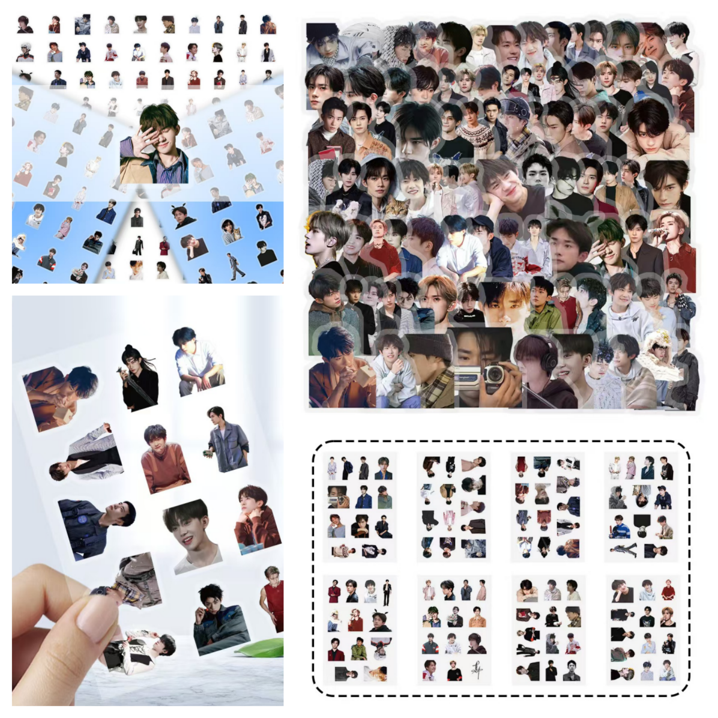 8大张100贴易烊千玺透明PET贴纸