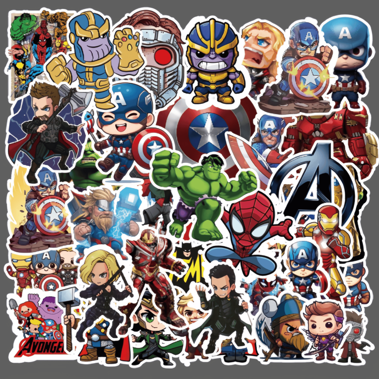 50张Q版卡通动作电影漫威贴纸
