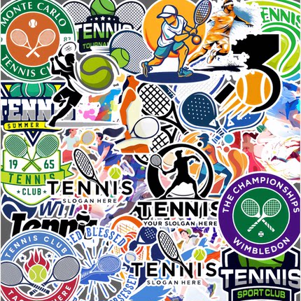 50张卡通创意个性网球活动专业网球赛事贴纸装饰手机电脑ipad桌面墙面笔记本充电宝头盔水杯防水不干胶贴纸