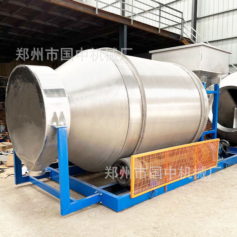 滚筒式不锈钢搅拌机大型食品级颗粒粉末商用饲料工业拌料混合机