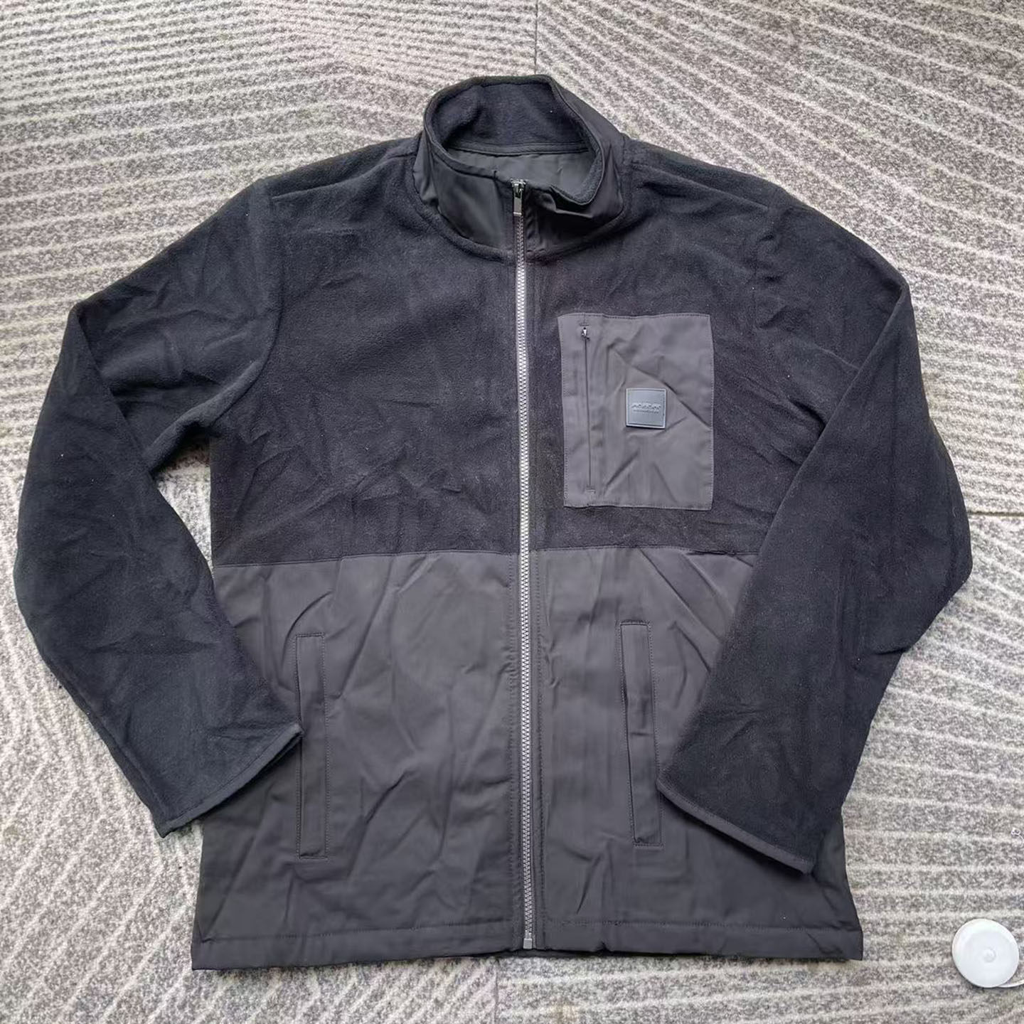 欧美户外男款秋冬加绒立领长袖全抓绒衣