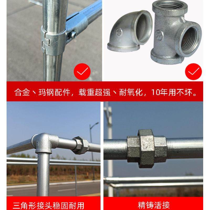 加粗服装店展示架落地式带轮水管衣架可移动挂衣杆铁艺复古龙门架