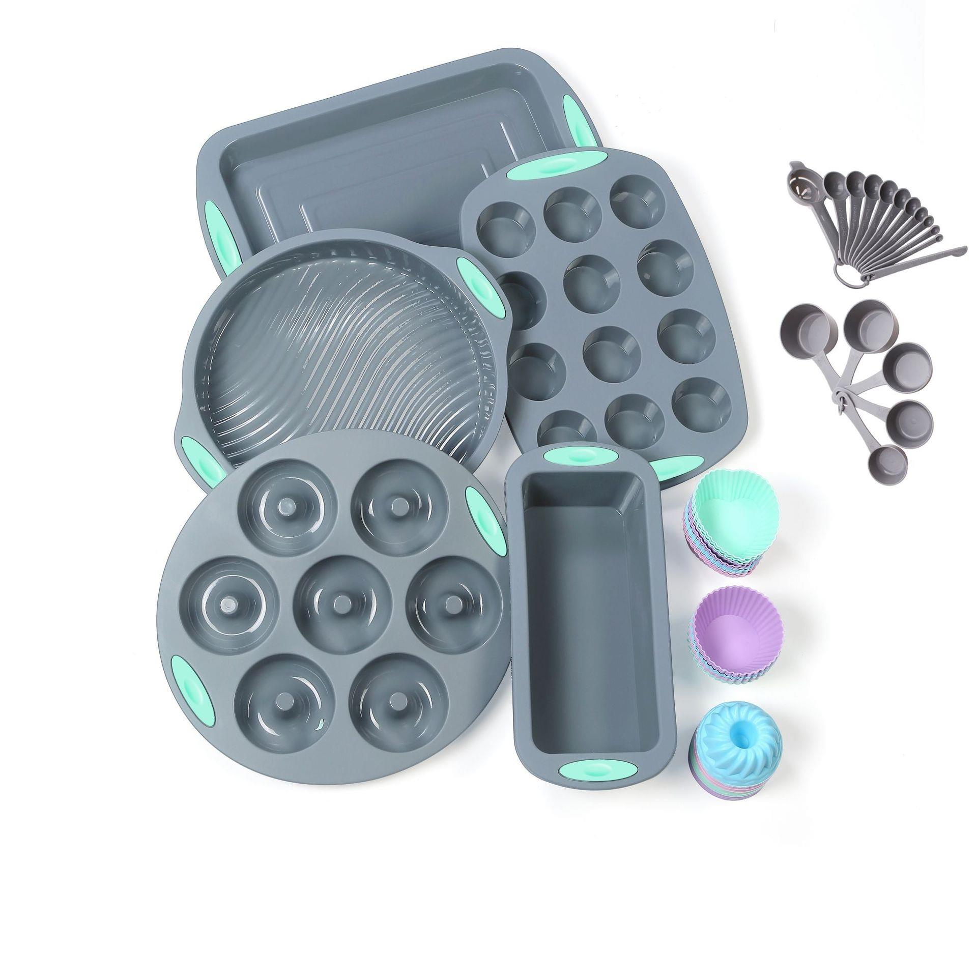 双色硅胶蛋糕烘培套装 41件套家庭派对自做点心蛋糕 烘培模具