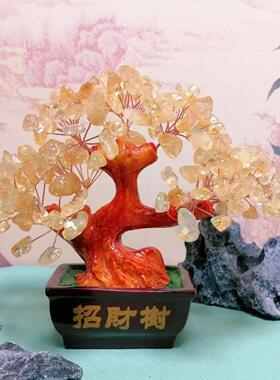 天然黄水晶财富树手工小饰品书桌书桌客厅古架酒柜咖啡桌·首饰