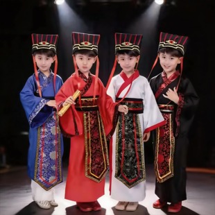 三国演义儿童服装演出服春秋汉服男童课本剧古装诸葛亮曹操鲁肃男