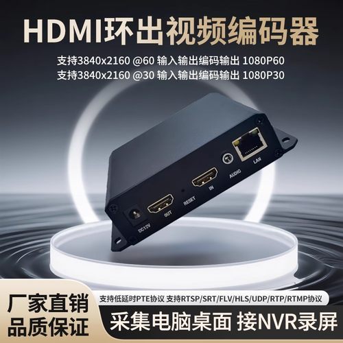 HDMI环出转网络onvif录屏转RTSP接NVR硬盘录像机UDP接IPTV服务器 电脑/收银机/财务画面储存回放