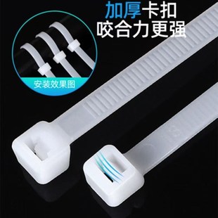 尼龙扎带塑料捆绑束线带白色强力卡扣扎带工具扎线绳固定器 自锁式