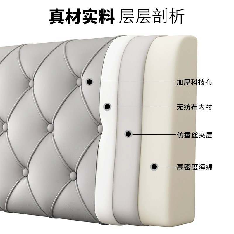 床头软包靠背靠垫靠枕床榻榻米床上靠背垫自粘套罩大2024新款海绵