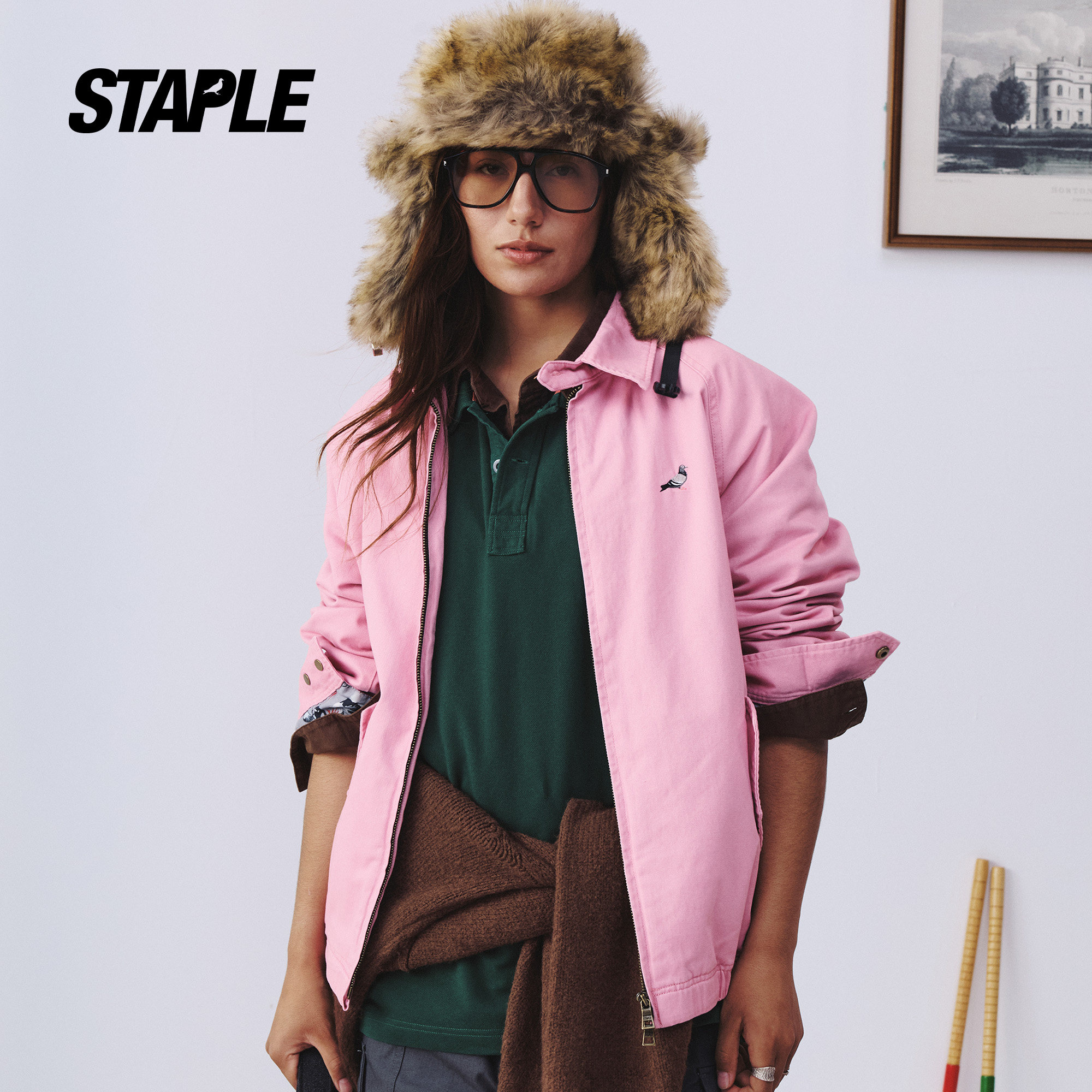 STAPLE2026秋冬新款翻领休闲外套双向拉链宽松廓形百搭哈灵顿夹克