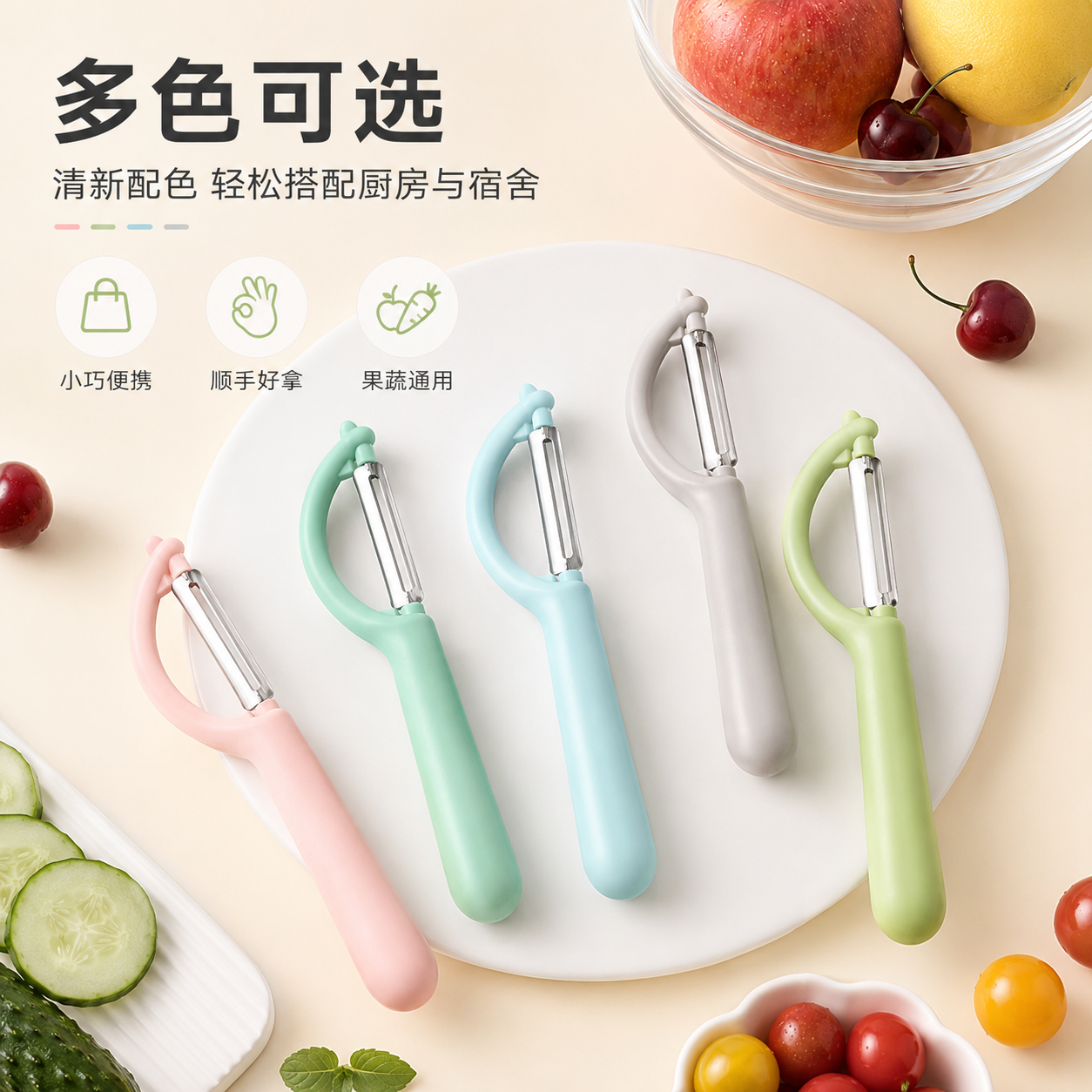 多色不锈钢削皮器水果刀厨房多功能锋利刮皮瓜果刨结实好用