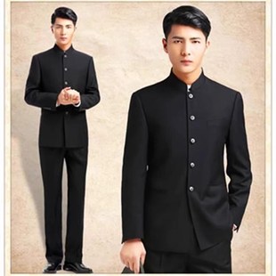 五四青年装男套装复古毕业班中国风民国风学生装立领中山装演出服