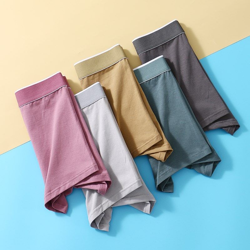 男士内裤男5A抗菌纯棉平角裤透气排汗内档青年四角短裤衩男生裤头