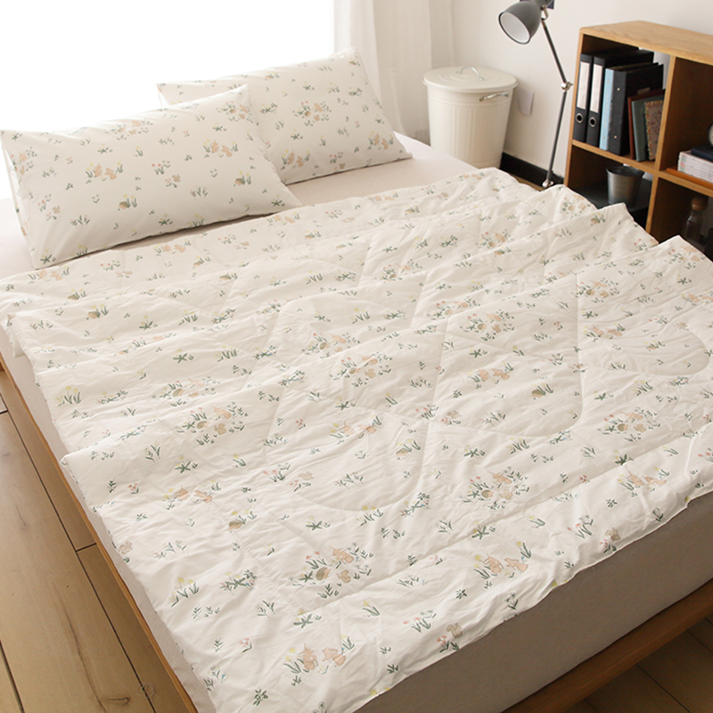 丛林小兔全棉夏被空调被夏凉被纯棉薄被子单双人春秋被芯可机洗