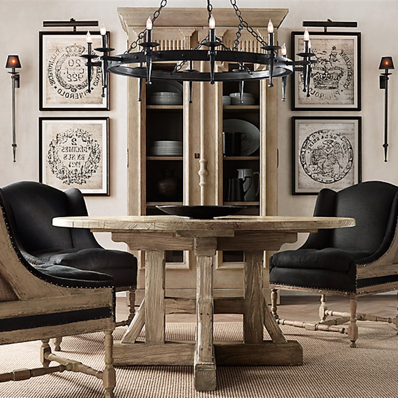 欧式复古铁艺城堡别墅民宿酒店客厅餐厅灯咖啡厅软装设计师吊灯