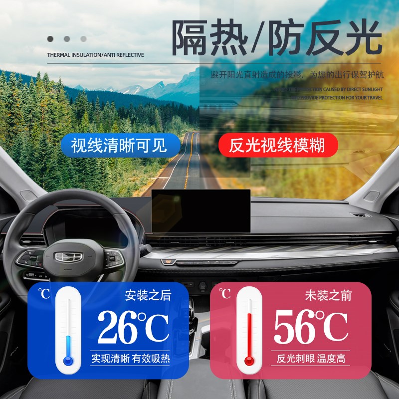 适用于24款吉利帝豪L雷神hip避光垫仪表中控台防晒遮阳改装配件新