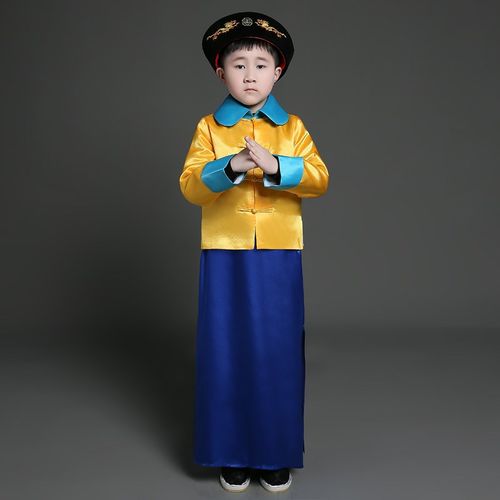 男童古装清朝皇帝御前带刀护卫小男孩古代官兵侍卫舞台表演出服装