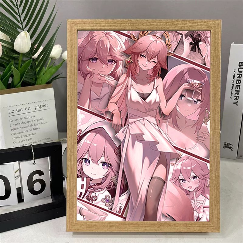 原神周边手办灯光画摆件小夜灯散兵芙宁娜魈胡桃神里绫华海报立牌