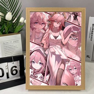 原神周边手办灯光画摆件小夜灯散兵芙宁娜魈胡桃神里绫华海报立牌