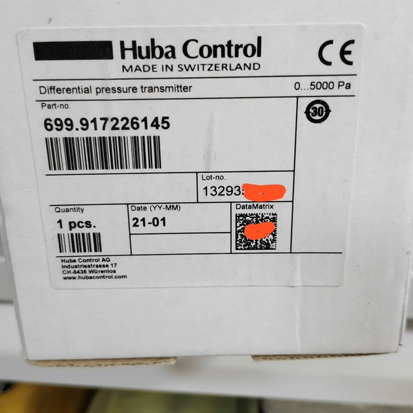 原装HUBA富巴699空气体压差传感器699.9172261