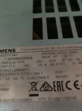 6SE6440-2UD31-8DA1，正常，功能正