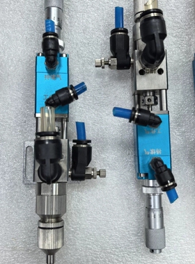 议价精密点胶阀，蓝色外壳，带千分尺调节，G1/8进料口，M5气控