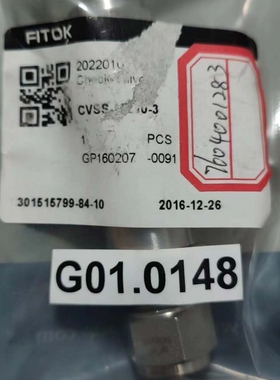 飞托克FITOK飞托克  单向阀CVSS-ML10-3  全询价