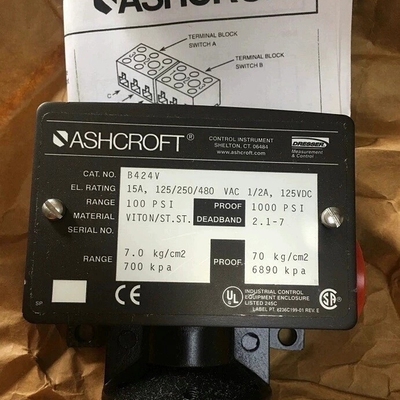 ASHCROFT 雅斯科压力开关 B424V 1000PSI议价