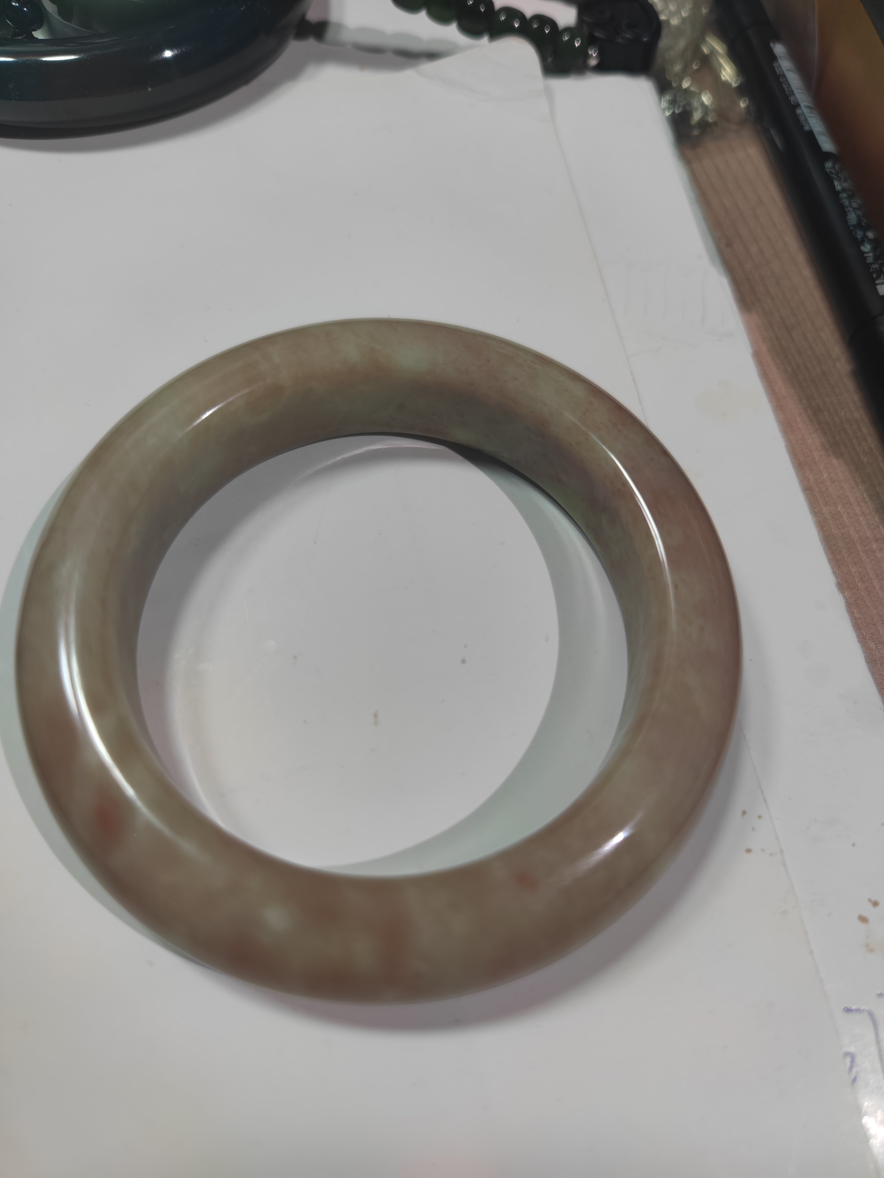 岫玉辽阳红手镯原1680现漏800