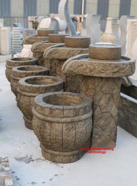 喷泉家居装饰户外庭院流水石磨石碗石槽石磨流石盆水景装饰摆件