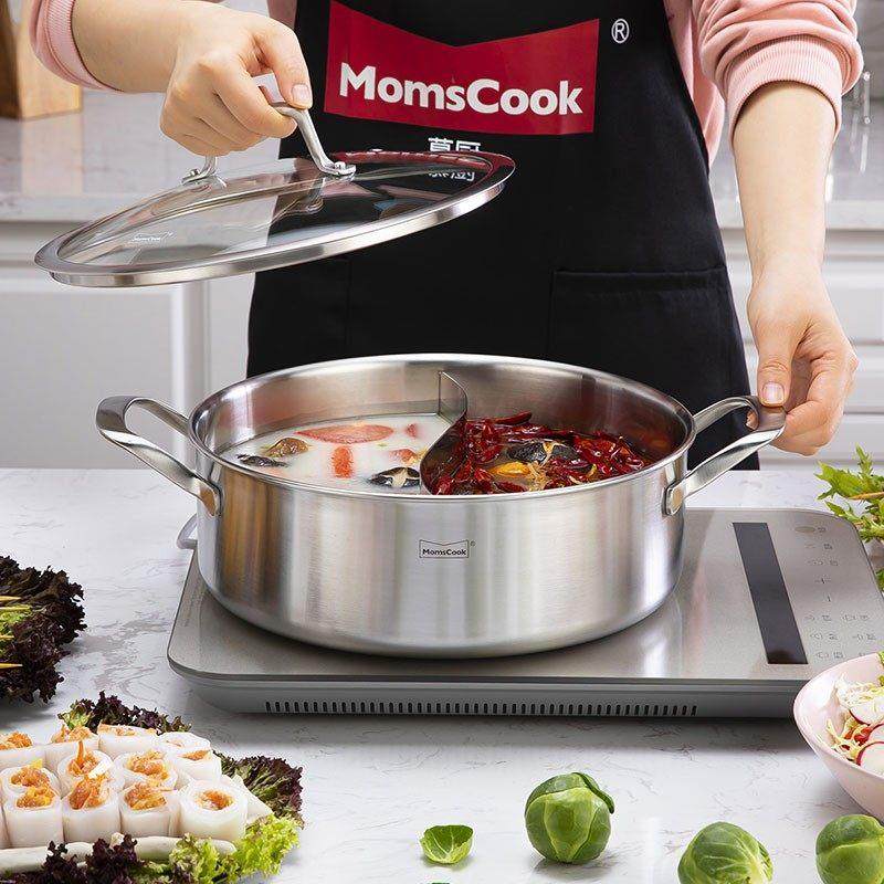 慕厨鸳鸯锅304不锈钢电磁炉专用加厚涮锅大容量家用火锅锅火锅盆,厨房/烹饪用具,火锅,淘宝优惠券,粉丝福利购,淘宝优惠卷