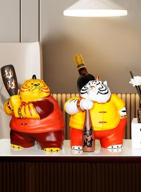 吉祥老虎公仔摆件新中式装饰本命年爆发创意礼盒客厅办公室工艺品