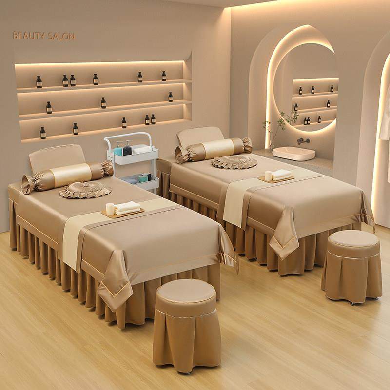 新款美容床罩四件套天丝纯色美容院专用采耳按摩床单床套四季通用,床上用品,床罩,淘宝优惠券,粉丝福利购,淘宝优惠卷