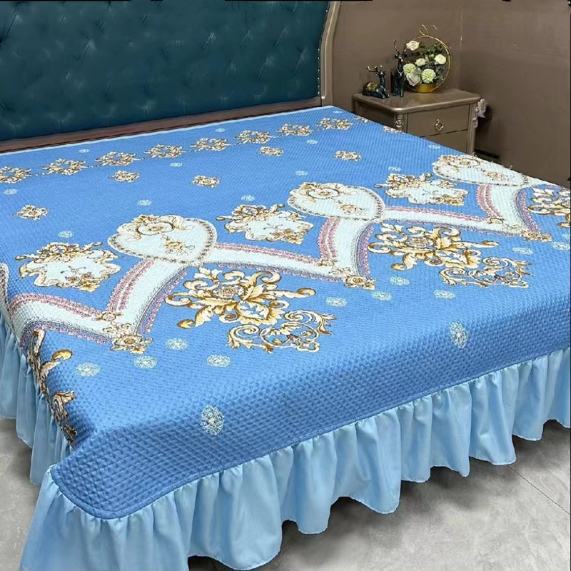 四季通用床裙式床罩双人床防尘罩夹棉床笠加厚床单防滑可机洗床盖