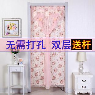 门帘隔断帘装 免打孔门帘布艺家用秋冬季 饰遮挡卧室卫生间厨房帘子