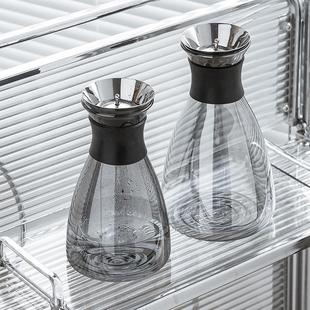 果汁泡水扎壶 围炉冰茶冷水壶玻璃耐高温家用大凉水杯泡茶壶套装