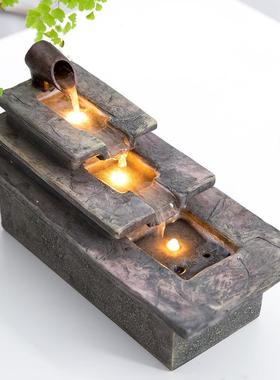 意桌面流水摆件环水60283客循厅生简财水景落地招财喷泉办公室现