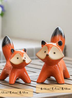 景德镇创柜陶瓷家居饰桌面礼物简约意可爱装动物客厅电视玄23066