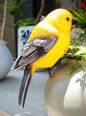 创仿真小鸟山雀模意景型06651摆件花园家居装饰景观造假鸟鹦花鹉