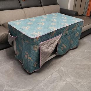 加厚茶几桌烤火桌罩简约现代餐桌布套长方形布罩送防水皮桌套定制