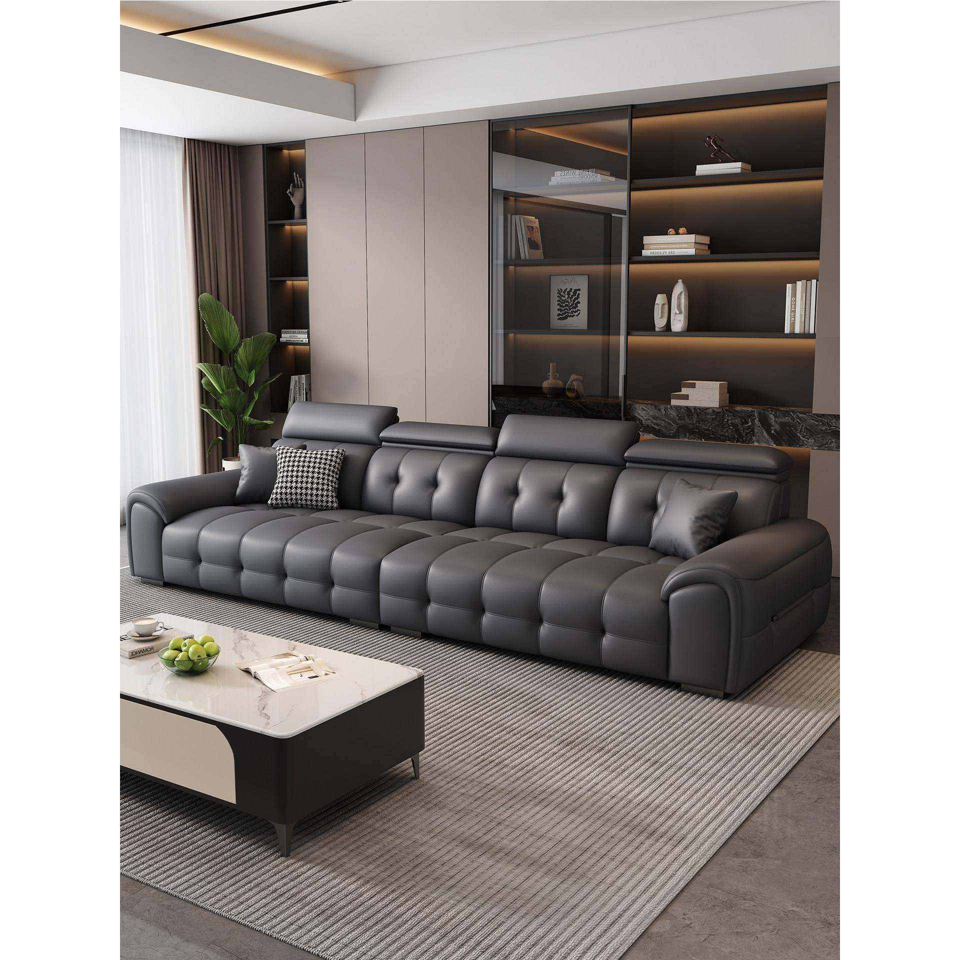 政府补贴简约真皮沙发客厅2025年新款一字直排劳伦斯沙发头层牛皮