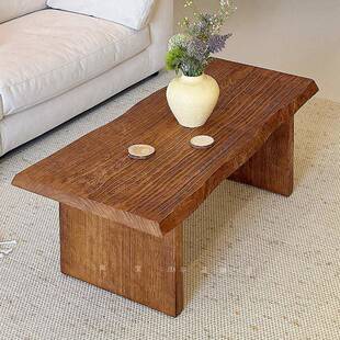 复古实木茶几异形原木侘寂风茶台桌客厅做旧民宿酒店茶舍榻榻米桌